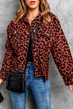 Load image into Gallery viewer, Leopard Print Raw Hem Jacket
