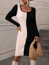Load image into Gallery viewer, Contrast Slit Sweater Dress
