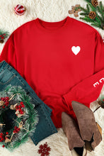 Load image into Gallery viewer, NAUGHTY NICE Heart Graphic Sweatshirt
