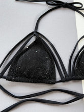 Load image into Gallery viewer, Glitter Halter Neck Strappy Two-Piece Bikini Set
