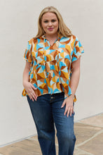 Load image into Gallery viewer, And The Why Full Size Printed Ruffle Baby Doll Top
