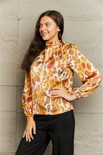 Load image into Gallery viewer, Printed Mock Neck Long Sleeve Blouse
