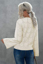 Load image into Gallery viewer, Openwork Flare Sleeve Pullover Sweater
