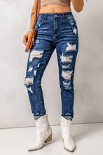 Load image into Gallery viewer, Distressed High Waist Jeans with Pockets
