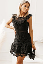 Load image into Gallery viewer, Round Neck Cap Sleeve Lace Mini Dress
