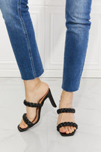 Load image into Gallery viewer, MMShoes In Love Double Braided Block Heel Sandal in Black
