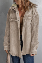 Load image into Gallery viewer, Snap Front Hooded Corduroy Shacket
