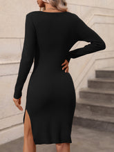 Load image into Gallery viewer, Contrast Slit Sweater Dress
