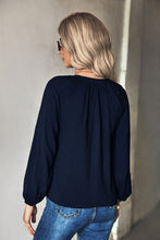 Load image into Gallery viewer, Gathered Detail Tie-Neck Blouse
