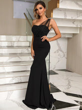 Load image into Gallery viewer, Rhinestone One-Shoulder Formal Dress
