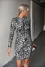 Load image into Gallery viewer, Leopard Half-Zip Mini Dress
